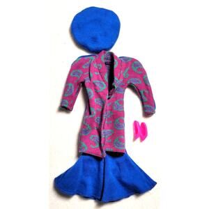 1987 Mattel Barbie Sweater Soft Fashions 4481 Outfit Jacket Beret Skirt Shoes